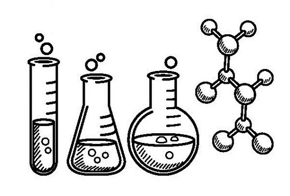 best chemistry instruments lineart coloring sheet for children