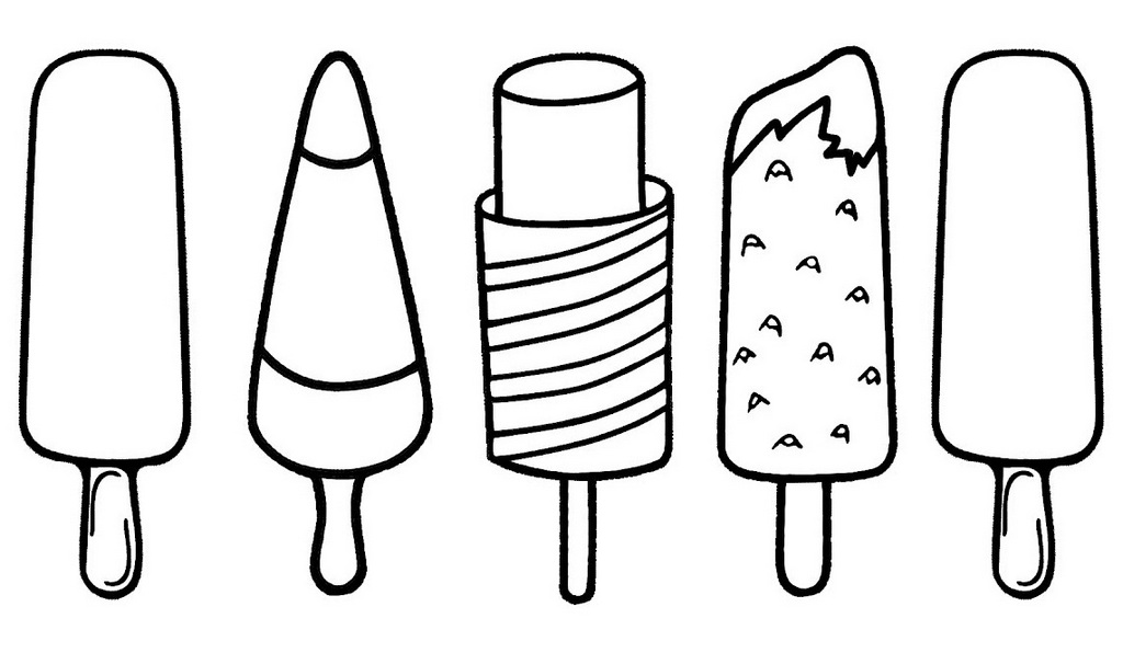 kinds of popsicle flavors coloring sheets