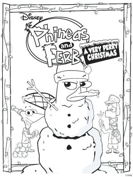 perry the platypus Disney Christmas coloring pages