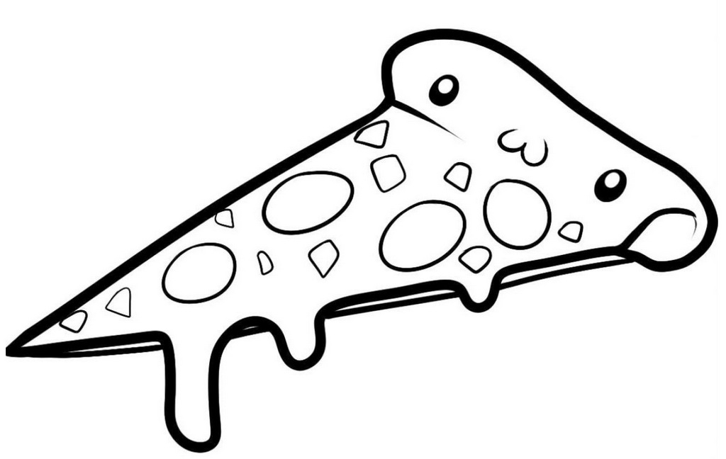 pizza with face coloring food with face coloring page
