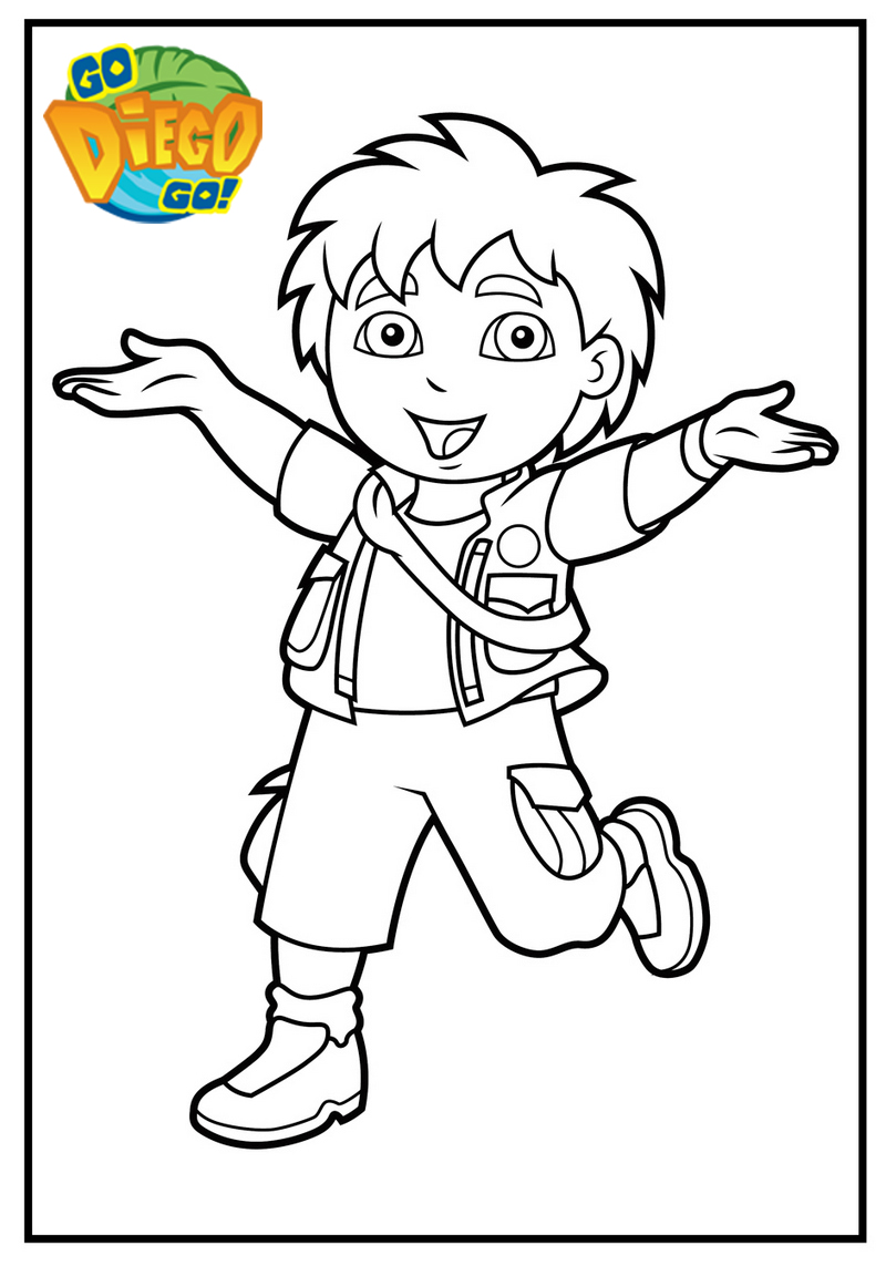 epic diego explorer coloring page
