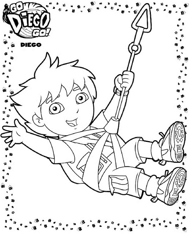 go diego go flying squirrel coloring page for children
