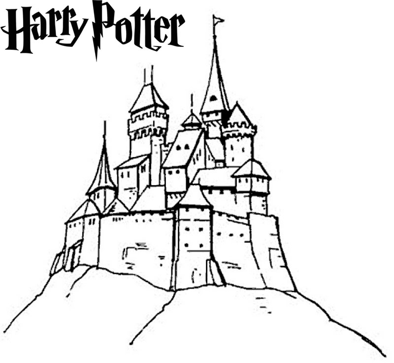magnificent harry potter hogwarts castle coloring page