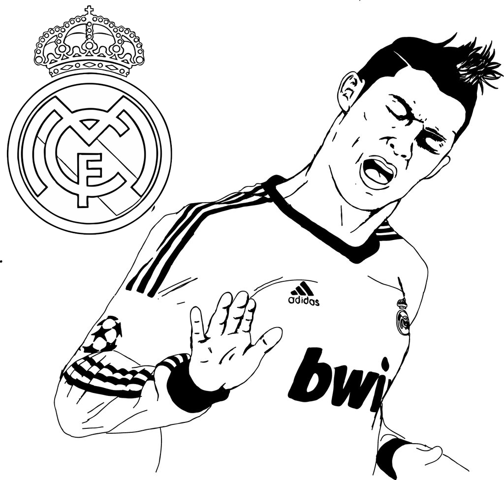 The Most Popular Soccer Player Cristiano Ronaldo CR 7 Coloring Page