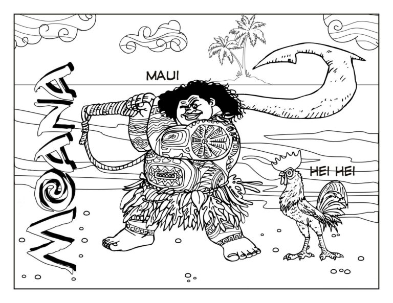 Disney Moana Maui Coloring Page