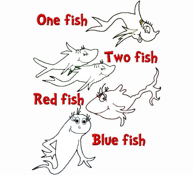 Effortfulg Dr Seuss One Fish Two Fish Coloring Pages