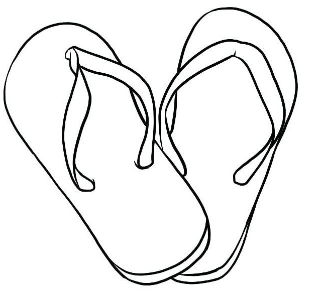 simple flip flop sandals coloring page