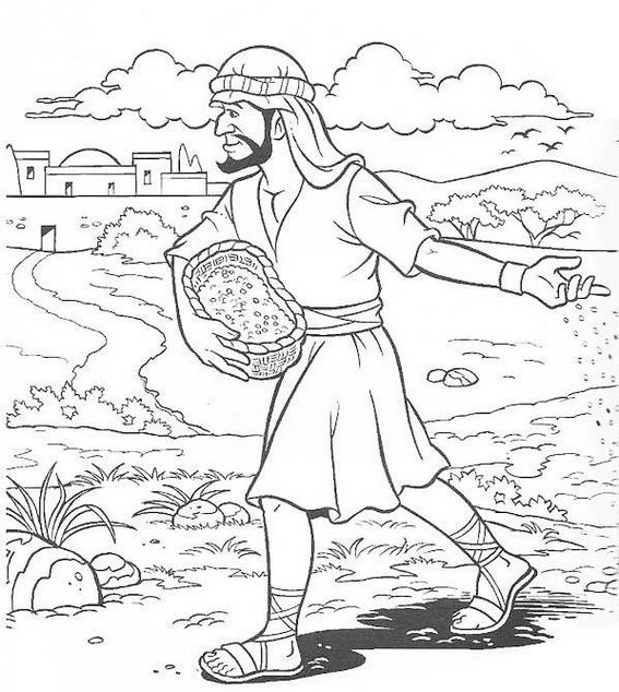 Sower Seed Parable Coloring Page for Kids