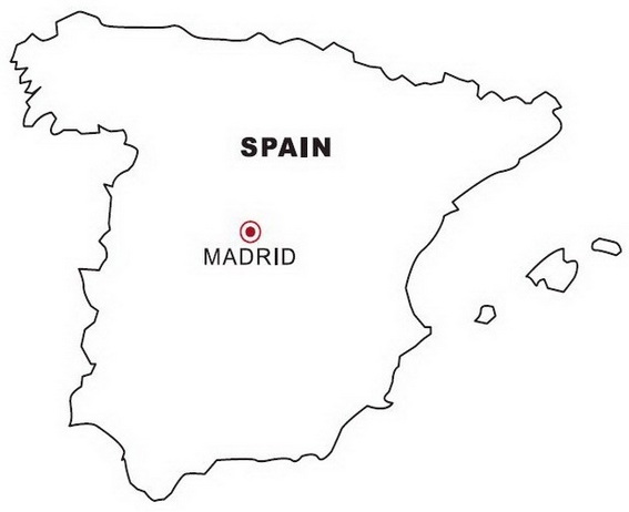 Spain Map Coloring Page for Students