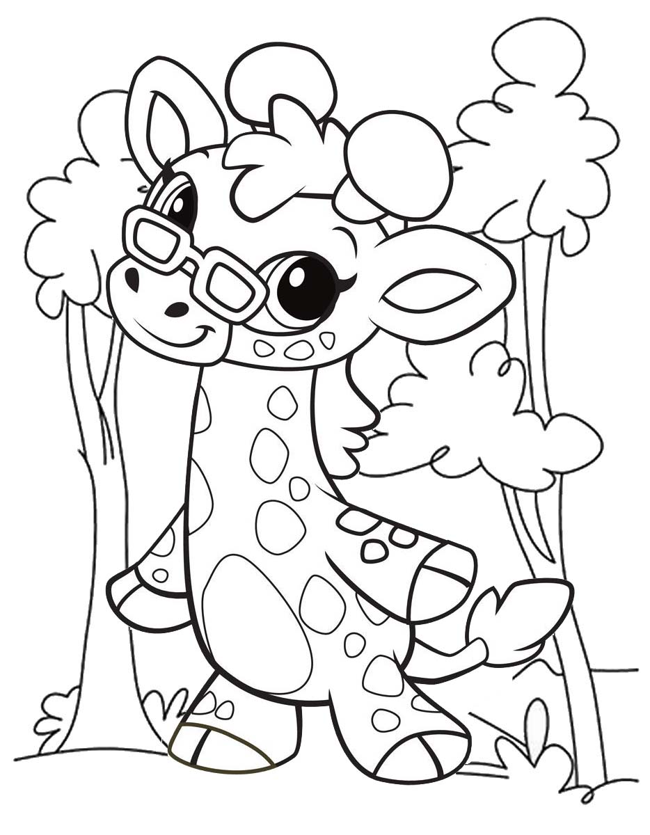 Cute Baby Giraffe Coloring Pages for Kids - Coloring Pages