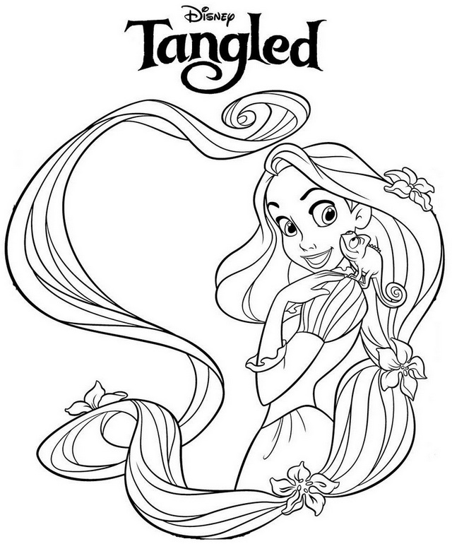 Beautiful Princess Rapunzel Coloring Page