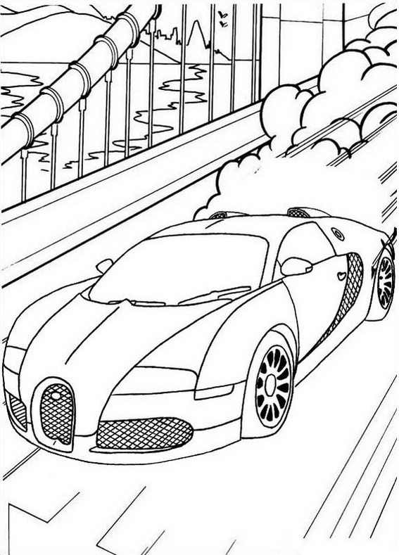 bugatti veyron sport car coloring pages