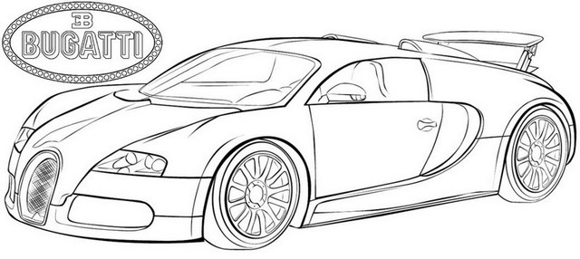 exclusive Bugatti Veyron fastest car coloring page