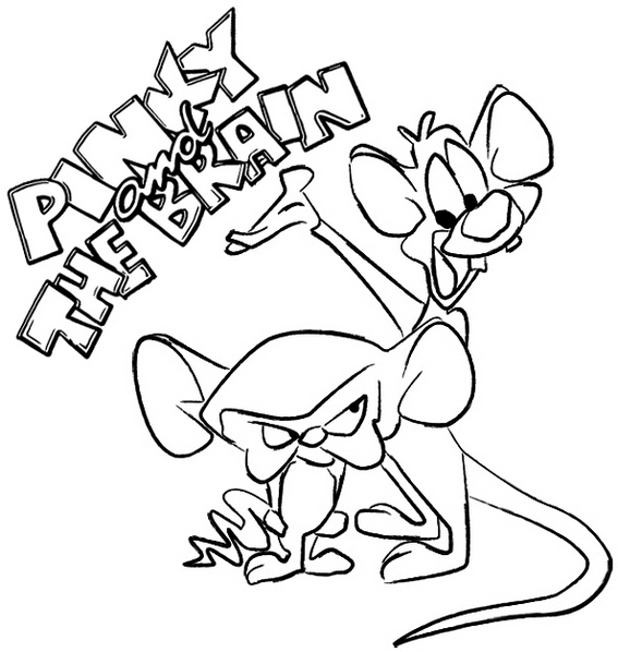Happy Pinky and The Brain Coloring Page Enjoy