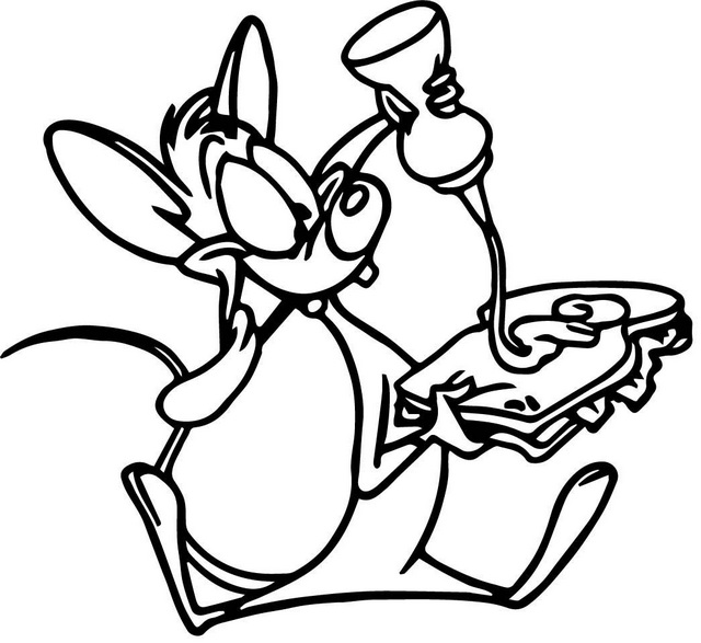 Pinky seasoning burger coloring page of Pinky and the Brain