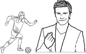 David Beckham and Gareth Bale Football Player Coloring Page of Soccer