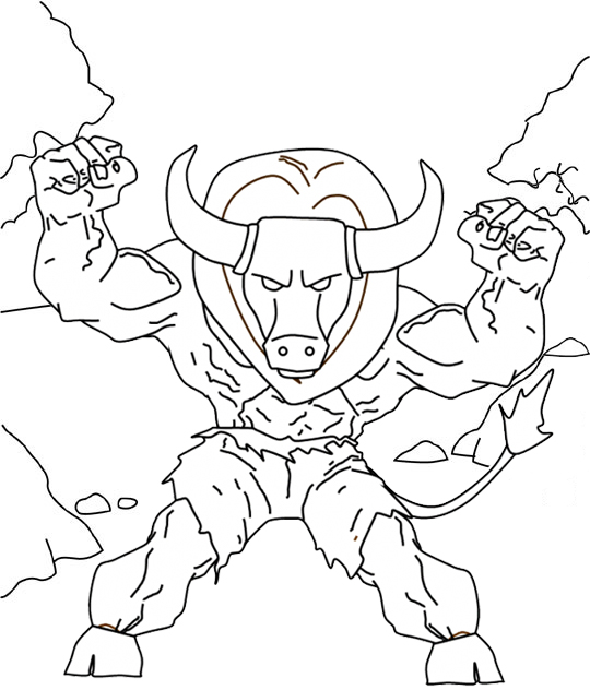Entrelosmedanos Minotaur Coloring Pages