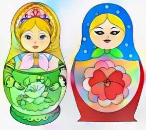 Russian Doll Coloring Art for Example Color