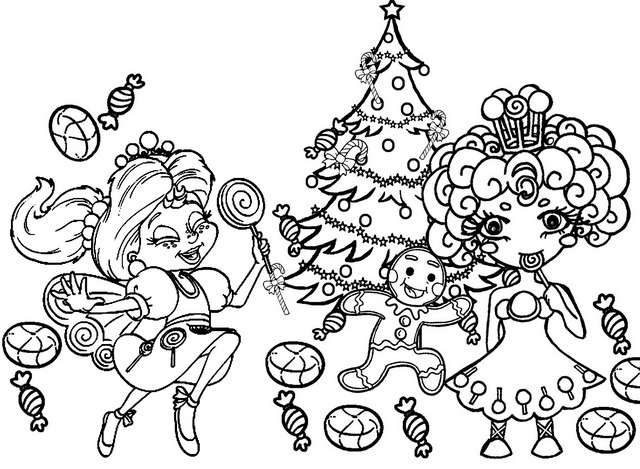 Princess Lolly and Lolly Coloring Page of Candyland. 