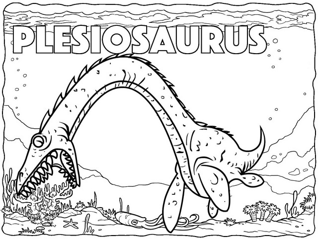 Giant plesiosaurus coloring page