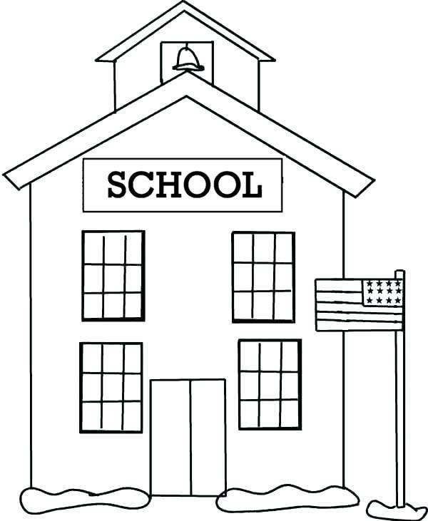 US School House Coloring Page