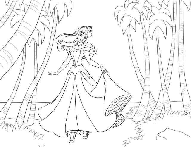 Aurora on the Beach Coloring Page