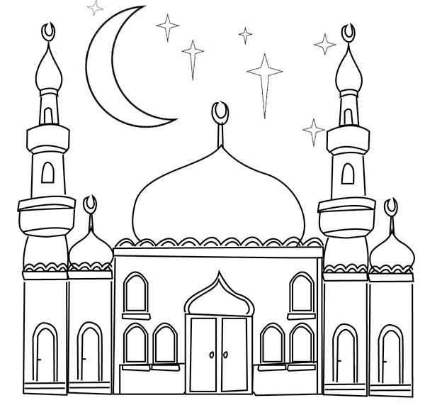 Grand Mosque Coloring Page