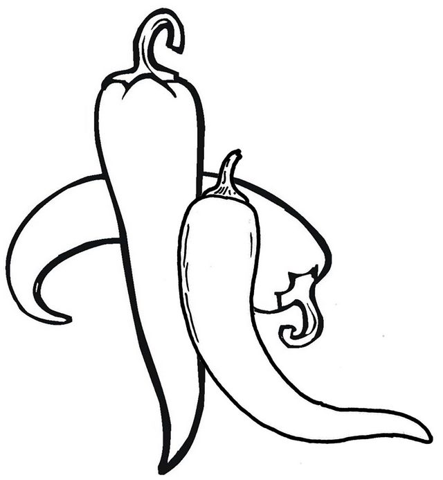 Top Types of Chili Pepper Coloring Page