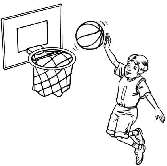 basketball sport coloring page