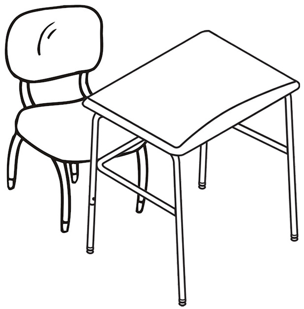 Best Chair and Table Coloring Page