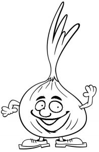 cute onion cartoon coloring page